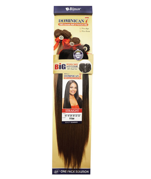 7 X5 Big Closure Straight 18 20 22 Bijoux Hair